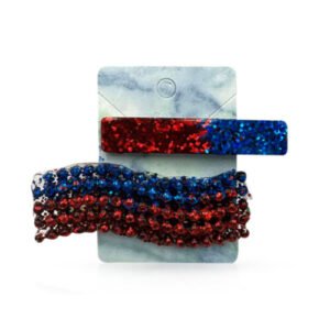 Hair Clips Set of Two - Red & Blue