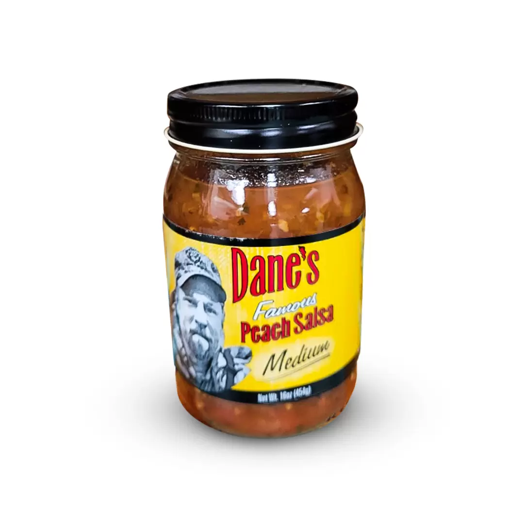 Made in Oklahoma Medium Salsa - Dane's Famous Peach Salsa Medium Salsa, Oklahoma Made Salsa, Okie Salsa