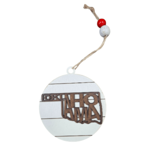 Oklahoma State Wooden Car Charm