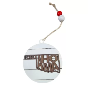 Oklahoma State Wooden Car Charm