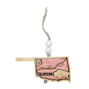 Historic Route 66 Oklahoma Wooden Car Charm