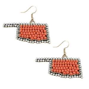 Crystal Oklahoma Earrings - Orange