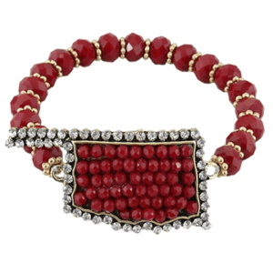 Glitter Oklahoma Bracelet - OU Red