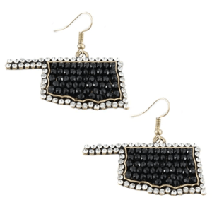 Crystal Oklahoma Earrings - Black