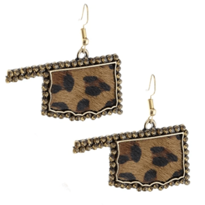 Leopard Oklahoma Earrings - Bronze